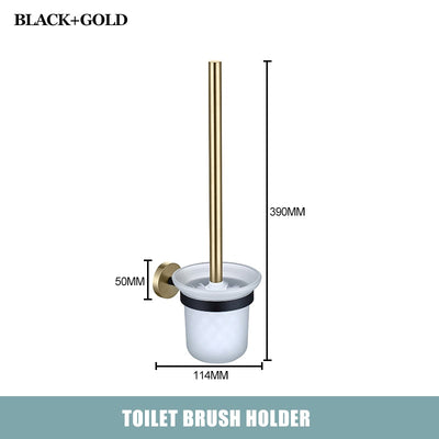 CARA-Black with brushed gold two tone bathroom accessories