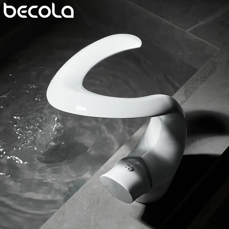 Boomerang Waterfall design single hole bathroom faucet