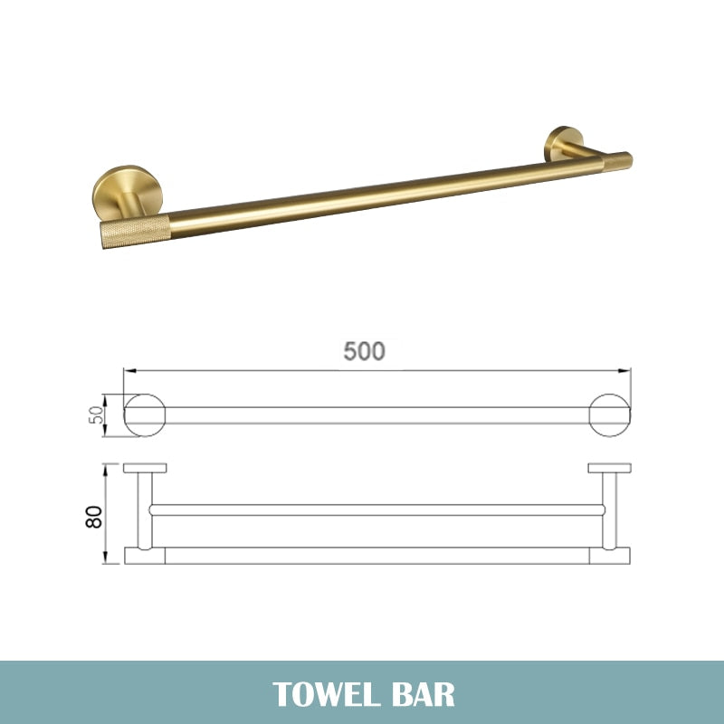 Cara-Nordic design brushed gold bathroom accessories