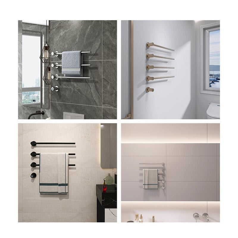 Brushed gold CSA clean sleek euro design hardwire towel warmer