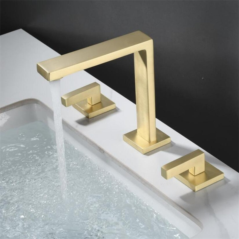 Cuatro- Modern square 8" Inch wide spread bathroom faucet