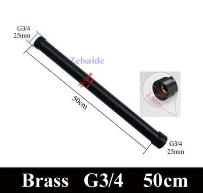 20/30/40/50cm BRASS/SUS304 black shower extension rod G3/4 G1/2