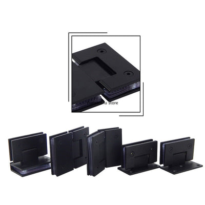 Black matte shower glass door clips and hinges hardware for 10mm to 12mm