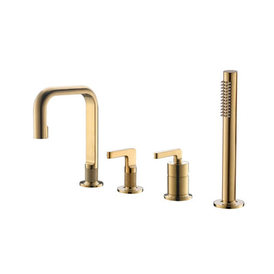 Milano collection- 5 pieces deck mounted bathtub filler faucet set