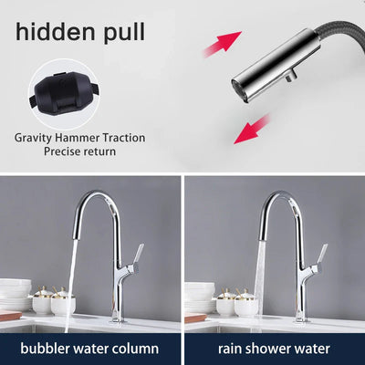 Cadillac- New 2024 Modern pull out dual sprayer kitchen faucet