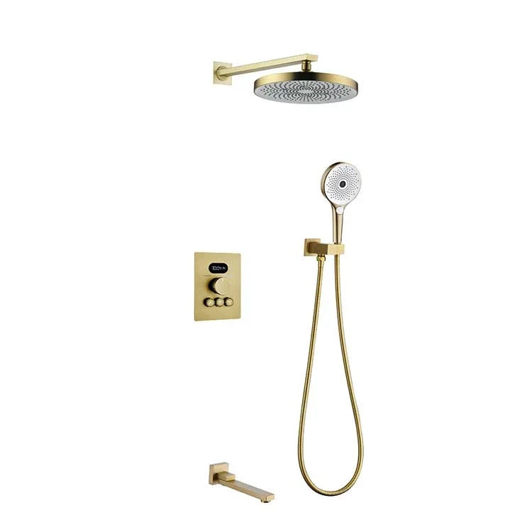 Round Digital New Thermostatic 3 way function diverter shower kit