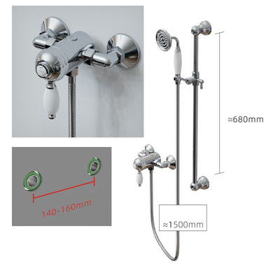 Gold Polished Brass Victorian Exposed Thermostatic Shower system