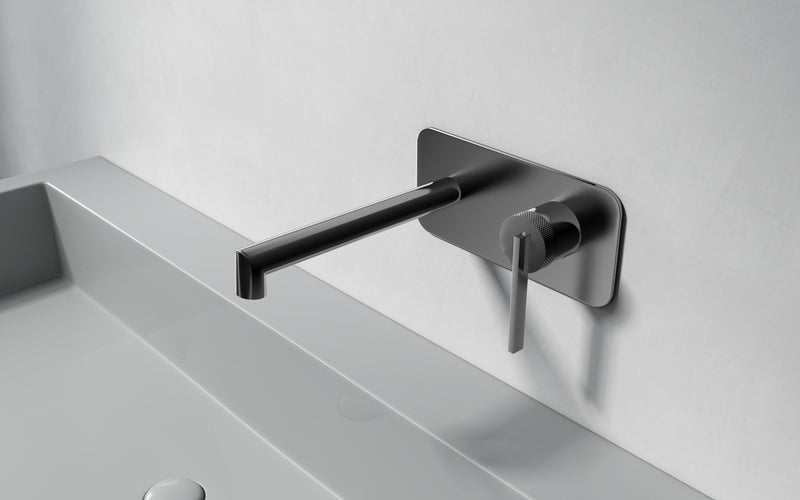 Brushed gold-Black Matte-Grey Gun  wall mounted bathroom faucet