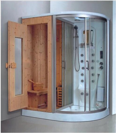 Multi Function Cabin Steam shower and Sauna Room with red canadian cedar wood System 806