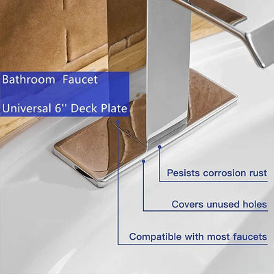 Faucet Plate Hole Cover Bathroom Kitchen Sink Tap Cover Deck Plate Square/Oval Faucet Escutcheon Plate Base