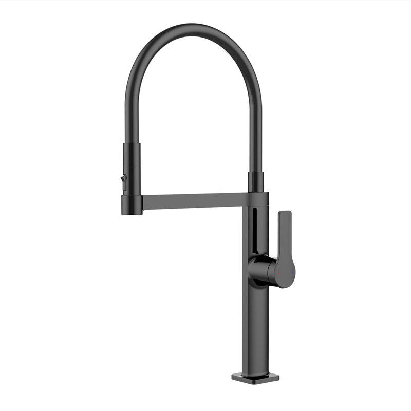 Gun grey -Matte Black Tall 22" Kitchen Island dual spray faucet