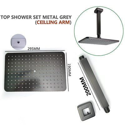 Chrome-CUPC-Modern rectangular 12x12"  rain head with  2 way function diverter completed shower kit