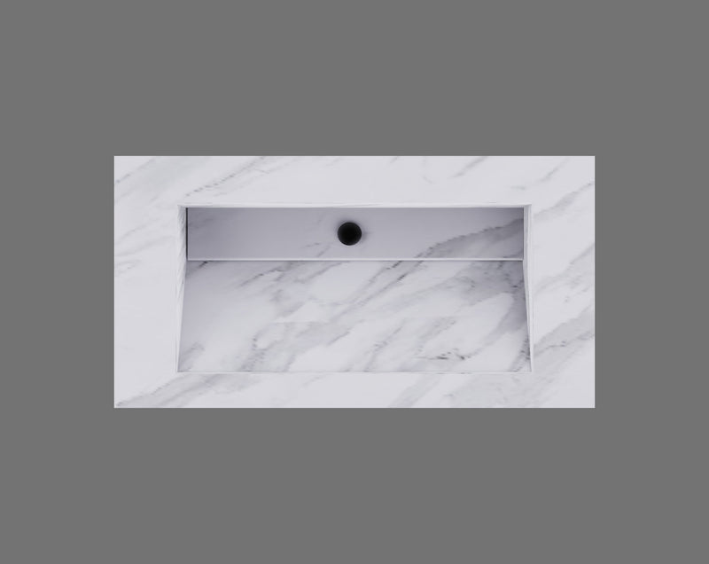 TITUS-Marble Exposed 36 Wall mounted with Back lit LED mirror  36" X 52" completed set