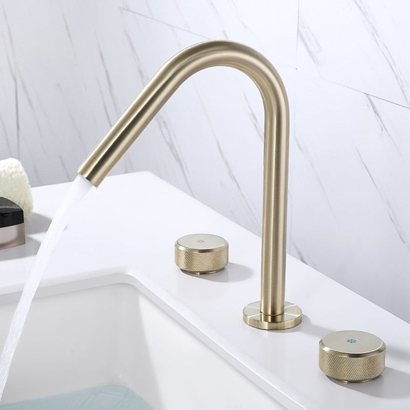 Brushed gold 8" Inch widespread bathroom faucet