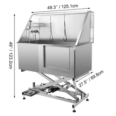 Dog stainless steel pet tub with elevator for grooming