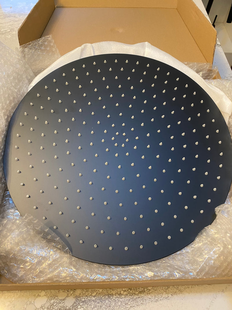 Black Matte Round rain shower head 16"