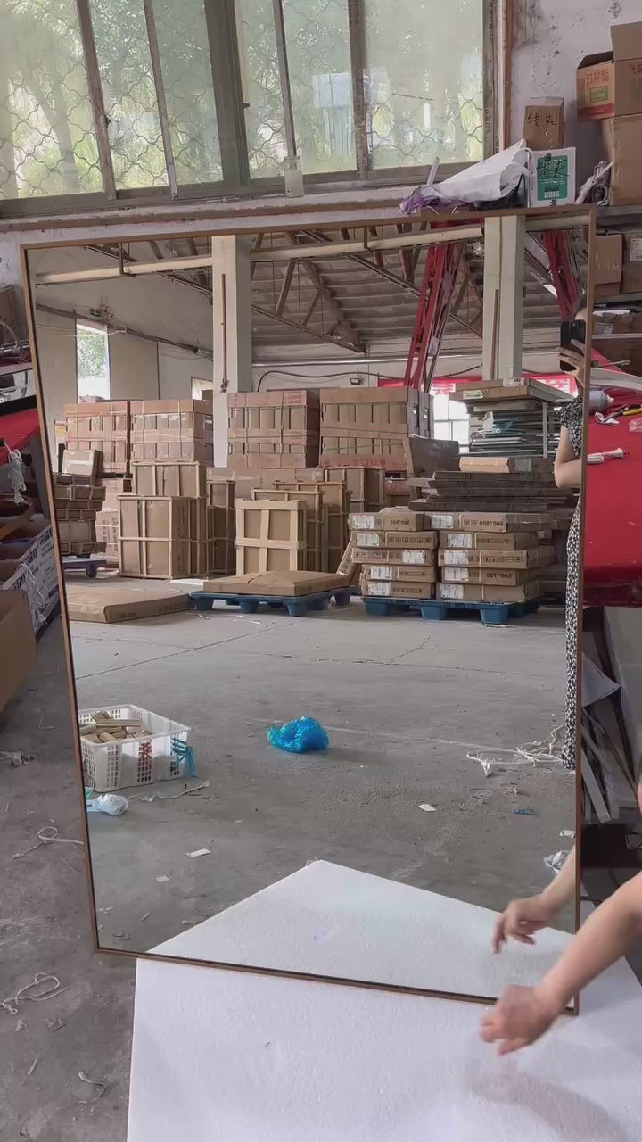 MILANO-Brushed Gold with 6" inches Marble top Exposed Console Victorian Powder Room Bathroom Vanity Set-36" Inches Mirror Set