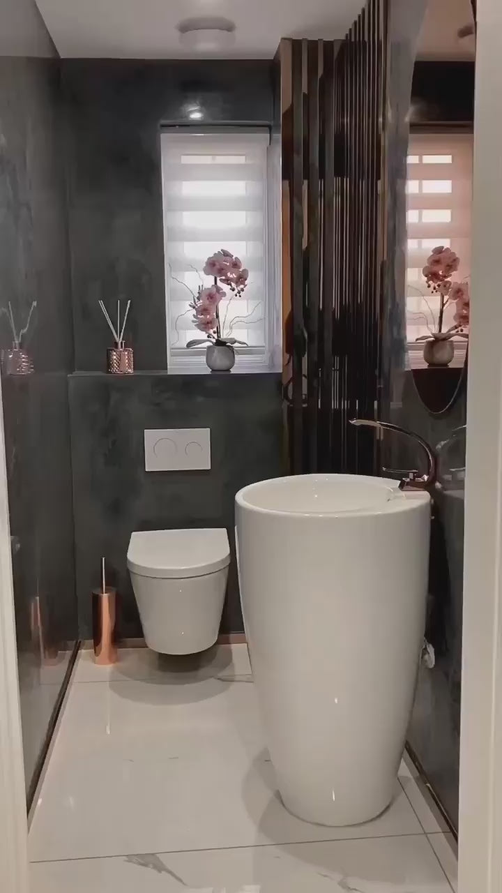 Showroom Display Ceramic  Round Floor Freestanding Basin Pedestal Sink