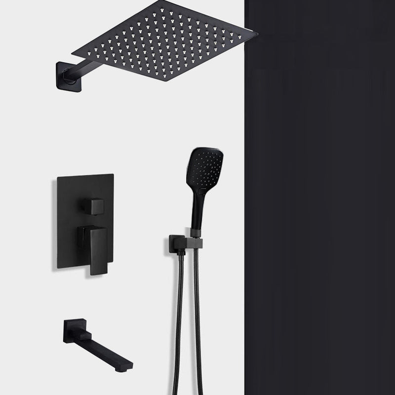 Black Ceiling or Wall Mounted 2 or 3 Way Pressure Balance Shower Completed Set