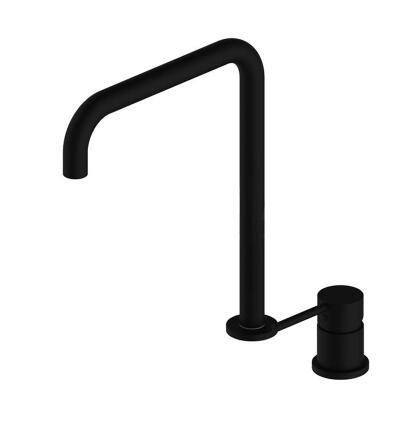 Copy of Rose Gold- Brushed Gold 2 pieces Tall Vessel Faucet  360 rotating widespread Black basin Tap