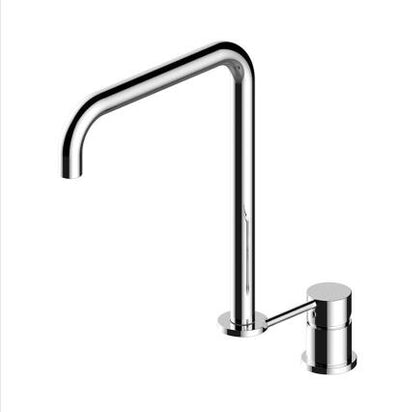 Copy of Rose Gold- Brushed Gold 2 pieces Tall Vessel Faucet  360 rotating widespread Black basin Tap