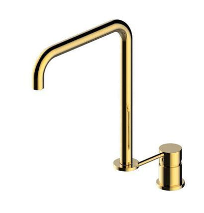 Copy of Rose Gold- Brushed Gold 2 pieces Tall Vessel Faucet  360 rotating widespread Black basin Tap