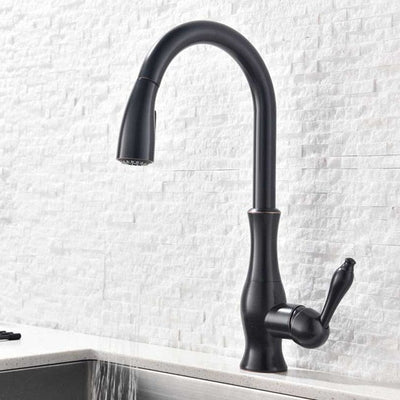 Florina-Transitional Design Pull Out Dual Mode Sprayer Kitchen Faucet