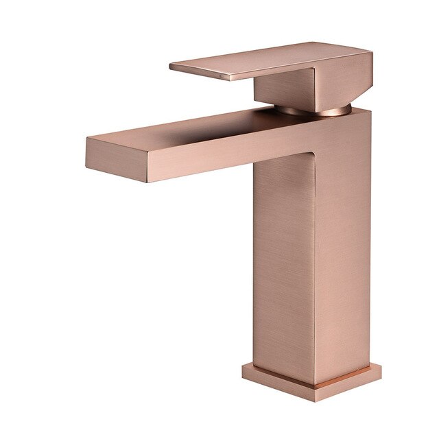 Brushed Rose Gold/Brushed Gold Single Hole Bathroom Faucet