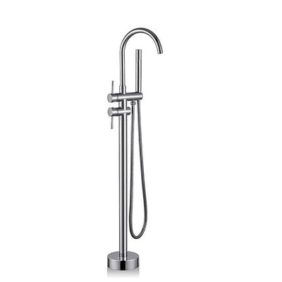 Rose Gold Polished Free Standing Bathtub Filler Faucet