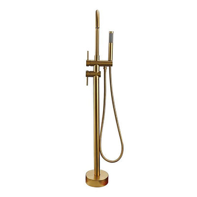 Rose Gold Polished Free Standing Bathtub Filler Faucet