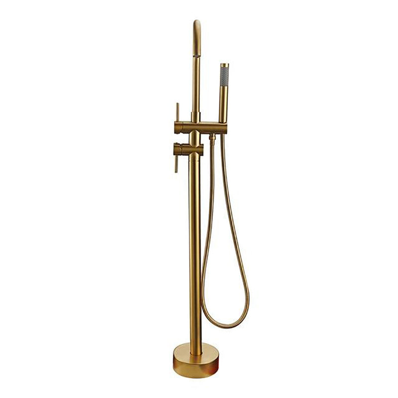 Rose Gold Polished Free Standing Bathtub Filler Faucet