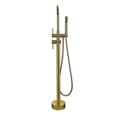 Rose Gold Polished Free Standing Bathtub Filler Faucet