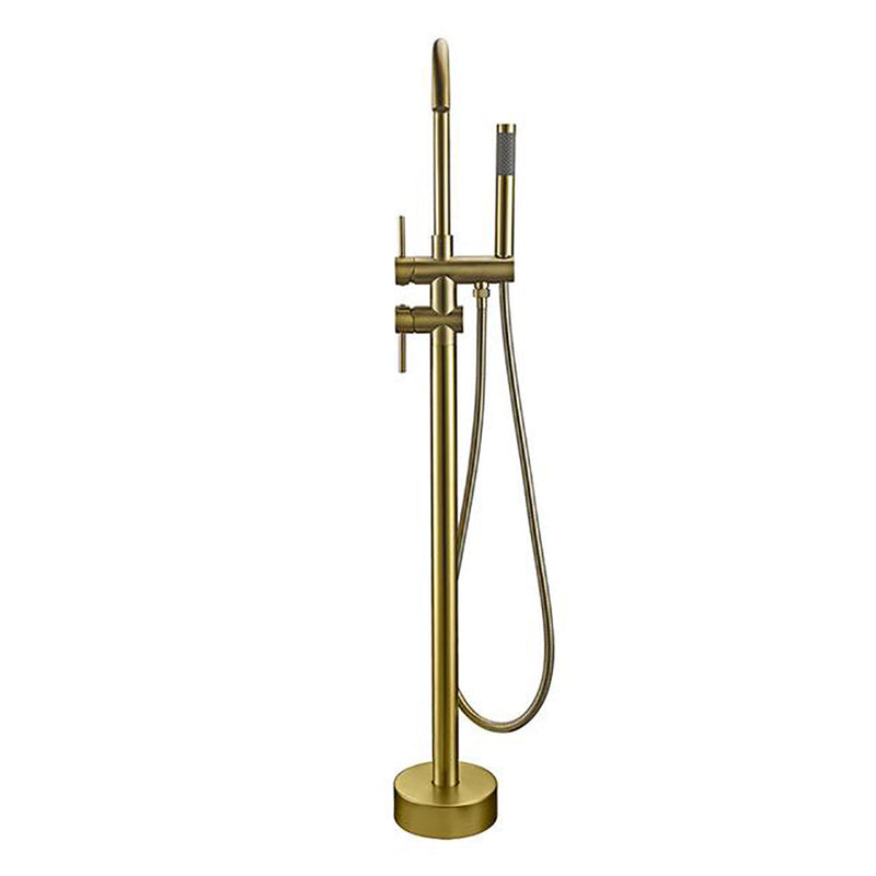 Rose Gold Polished Free Standing Bathtub Filler Faucet