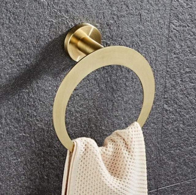 Nordic design Brushed Gold Bathroom Accessories