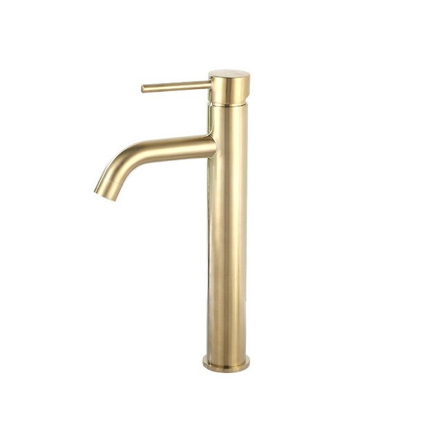 Rose gold polished single hole bathroom faucet