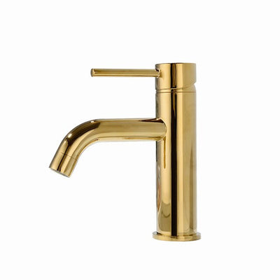 Rose gold polished single hole bathroom faucet