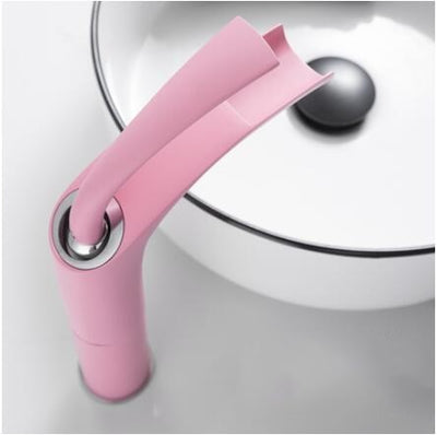 Pink Color Single Hole Bathroom Lavatory Faucet