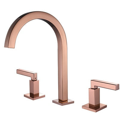 Quatro-Black-Gold-Rose Gold-Chrome Square 8" Inch Wide Spread Lavatory Faucet