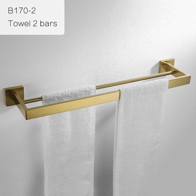 Brushed Gold Square  Bathroom Accessories