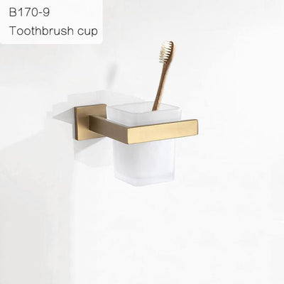 Brushed Gold Square  Bathroom Accessories