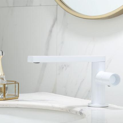 White-Black- Rose Gold Tall Vessel Basin Lavatory Faucet