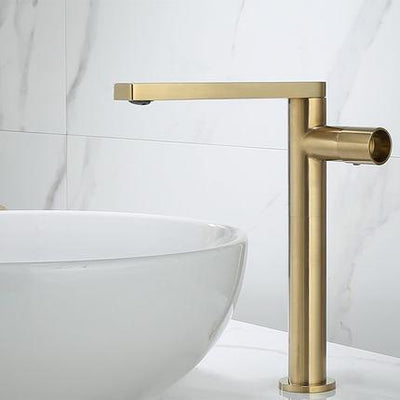 White-Black- Rose Gold Tall Vessel Basin Lavatory Faucet