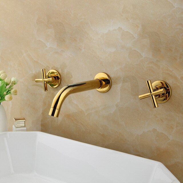 Cross Handles Wall mounted Bathroom Faucet