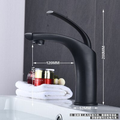 Red-white-black-chorme Tall and short single hole bathroom faucet