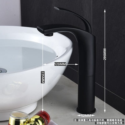 Red-white-black-chorme Tall and short single hole bathroom faucet