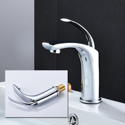 Red-white-black-chorme Tall and short single hole bathroom faucet