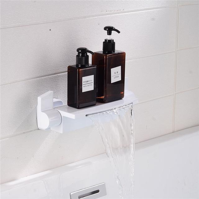 Gold Waterfall Wall Mounted Bathtub Filler Faucet Set