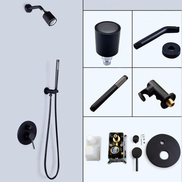 CUPC-Brushed Gold- Black-Brushed Nickel  2 Way Diverter Pressure Balance Shower With Handheld Sprayer Completed Kit