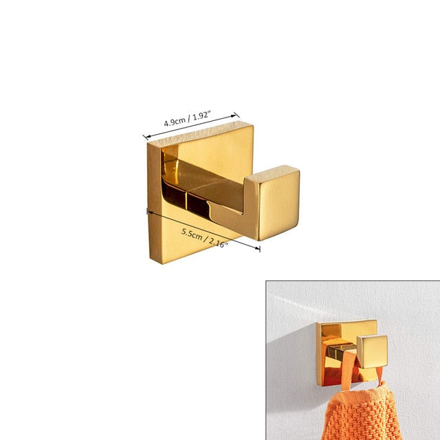 Gold Polished Bathroom Accessories Set