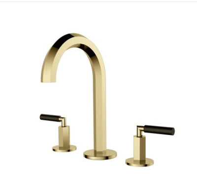 Polished Rose Gold Two Tone 8 Inch Widespread Faucet